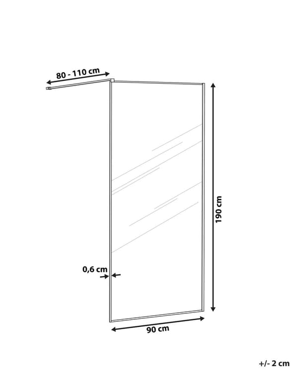 Suihkuseinä musta 90 x 190 x 90 cm karkaistu lasi alumiini rosteri moderni