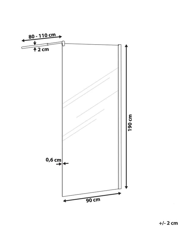 Brusevæg Transparent Hærdet Glas med Sølv Aluminium Ramme 90 x 190 cm Moderne Afskærmning Glas Dør Minimalistisk Badeværelse Nem Rengøring