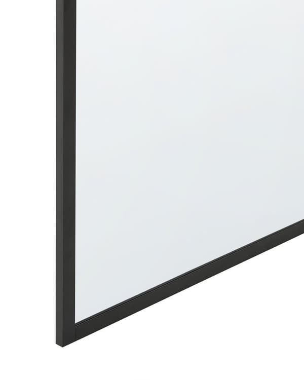 Dusjvegg Svart Herdet Glass Rustfritt Stål Ramme Våtrom Bad Dørløs Avskjerming 100 x 190 cm