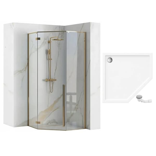 SALG DIAMANT BRUSEKABINE 90X90 GULD
