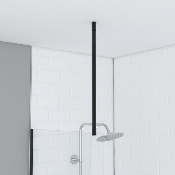 Fäststång - MyShowerRoom - 60cm - Mattsvart - Glas - Klippbar