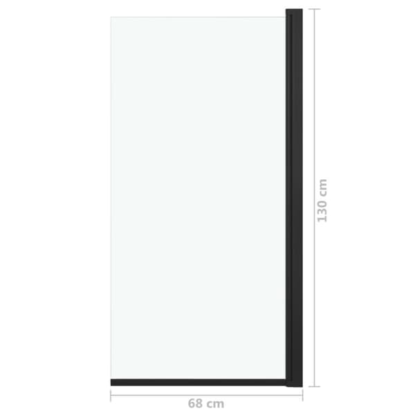 brusekabine 68x130 cm ESG sort