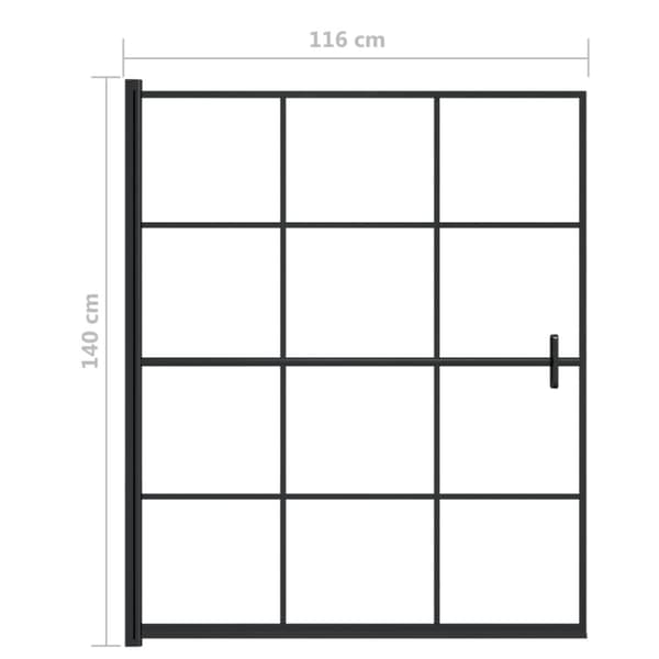 Suihkuseinä ESG 116x140 cm musta