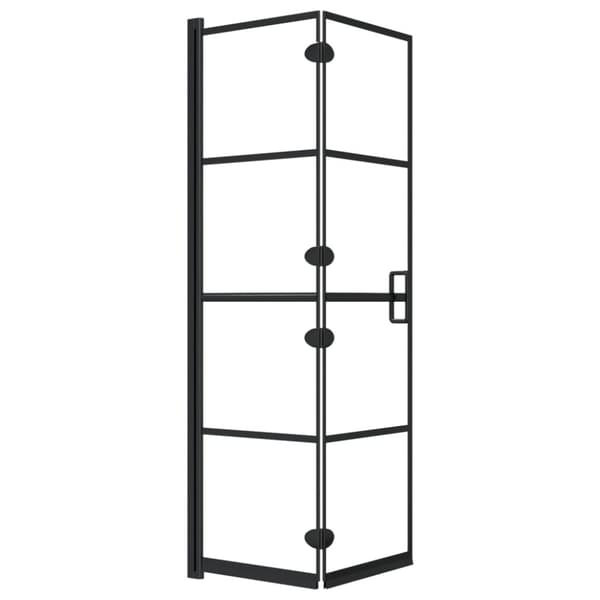 foldbar bruseafskærmning 80x140 cm sikkerhedsglas sort