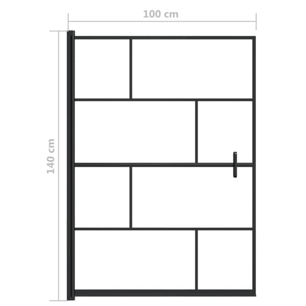 Suihkuseinä ESG 100x140 cm musta