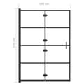 Miniatyrbillede 9 af 9: foldbar bruseafskærmning 100x140 cm sikkerhedsglas sort
