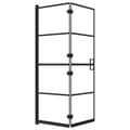 Miniatyrbillede 2 af 9: foldbar bruseafskærmning 100x140 cm sikkerhedsglas sort