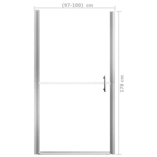 brusedør 100x178 cm hærdet glas