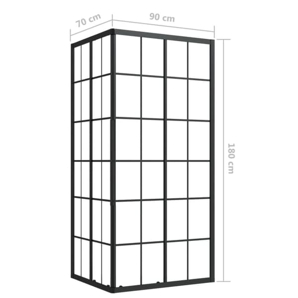 brusekabine 90x70x180 cm sikkerhedsglas