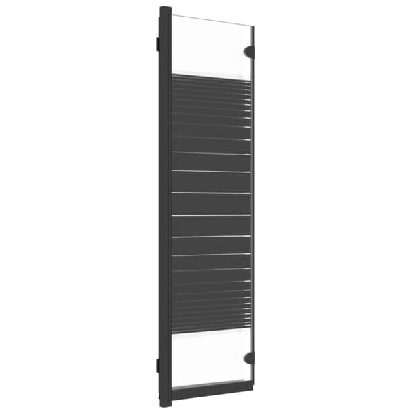 foldbar brusevæg 3 paneler 130x130 cm sikkerhedsglas sort
