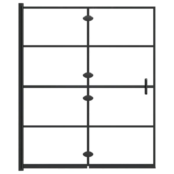 foldbar bruseafskærmning 120x140 cm sikkerhedsglas sort