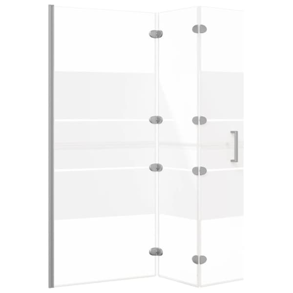 foldbar bruseafskærmning 120x140 cm sikkerhedsglas hvid