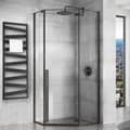 Miniatyrbillede 2 af 11: Brusekabine Rea DIAMOND Sort MAT 90x90
