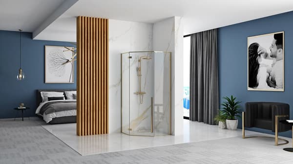 Brusekabine Rea DIAMOND 100x100 Guld