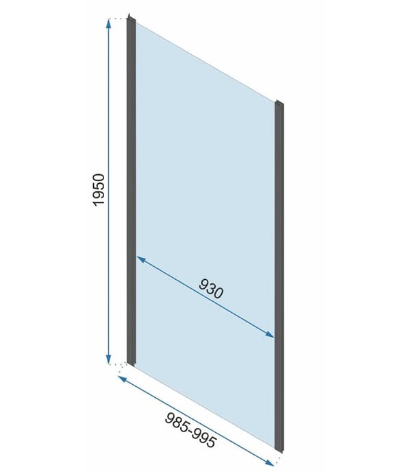 Väggdusch REA Rapid Fold Gold 90x100