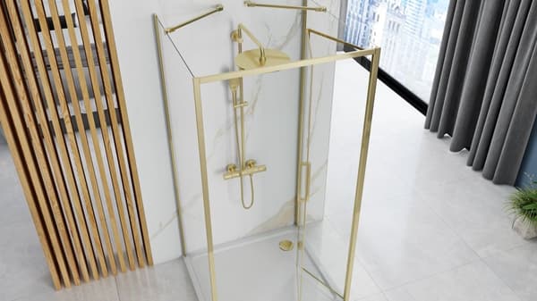 Väggdusch REA Rapid Fold Gold 90x100
