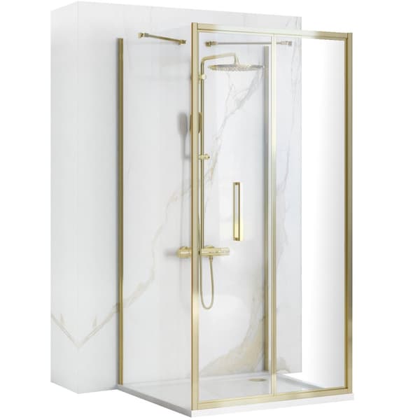 Väggdusch REA Rapid Fold Gold 90x100