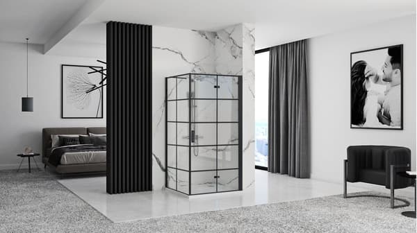 Duschhörna REA Molier Svart 90x90