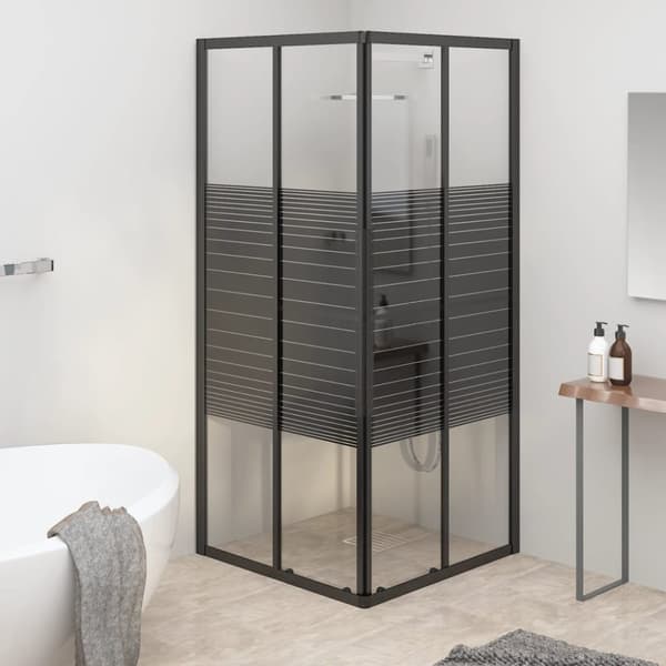 Suihkukaappi raidallinen ESG 80x80x180 cm musta