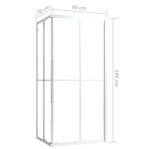 Suihkukaappi ESG 90x70x180 cm