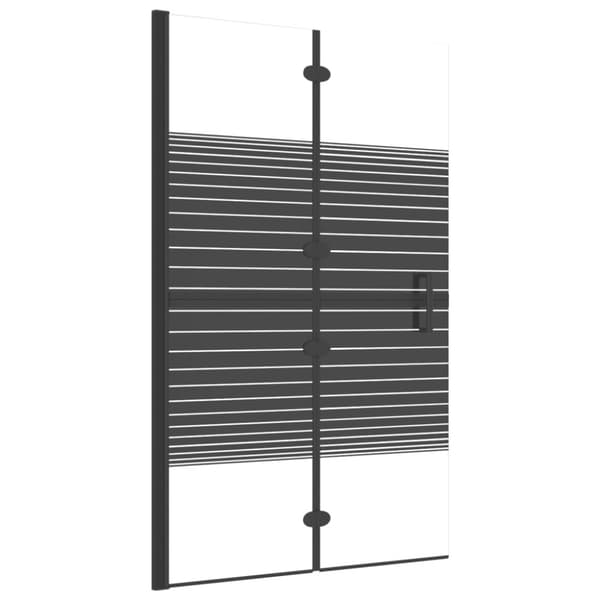 vidaXL foldbar bruseafskærmning 80x140 cm sikkerhedsglas sort -  Brusedøre & -kabiner