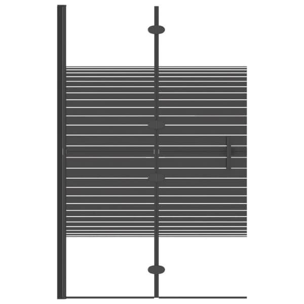vidaXL foldbar bruseafskærmning 80x140 cm sikkerhedsglas sort - Brusedøre & -kabiner