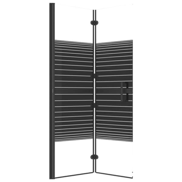 vidaXL foldbar bruseafskærmning 80x140 cm sikkerhedsglas sort -  Brusedøre & -kabiner