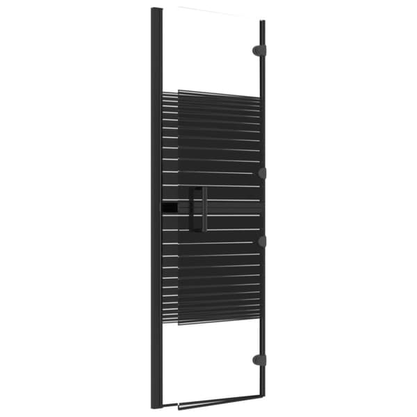 vidaXL foldbar bruseafskærmning 80x140 cm sikkerhedsglas sort - Brusedøre & -kabiner