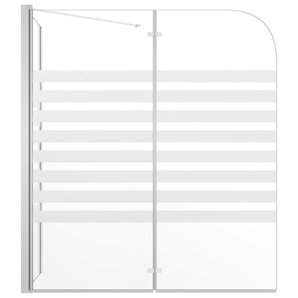 vidaXL brusevæg 120x68x130 cm hærdet glas stribet -  Brusedøre & -kabiner