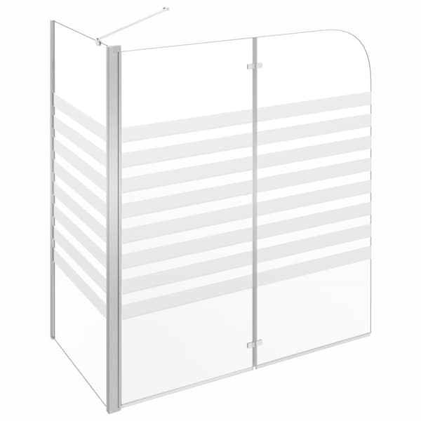 vidaXL brusevæg 120x68x130 cm hærdet glas stribet -  Brusedøre & -kabiner
