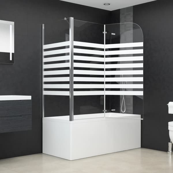 vidaXL brusevæg 120x68x130 cm hærdet glas stribet -  Brusedøre & -kabiner