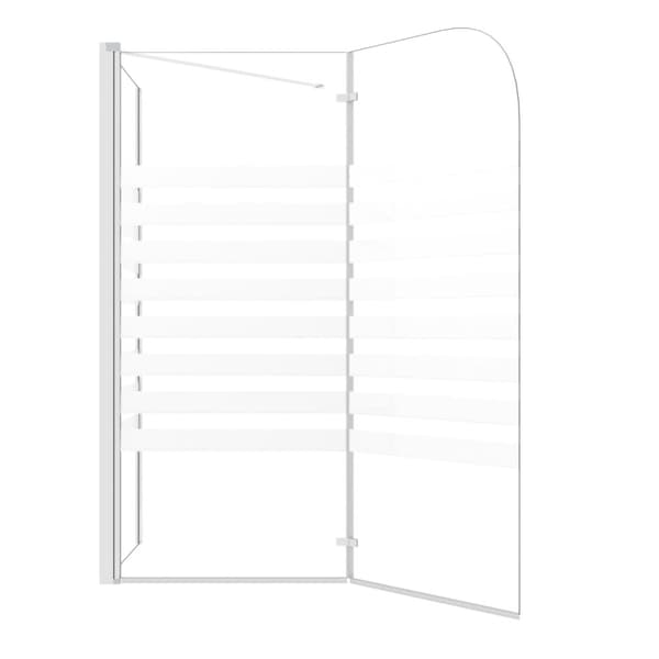 vidaXL brusevæg 120x68x130 cm hærdet glas stribet -  Brusedøre & -kabiner