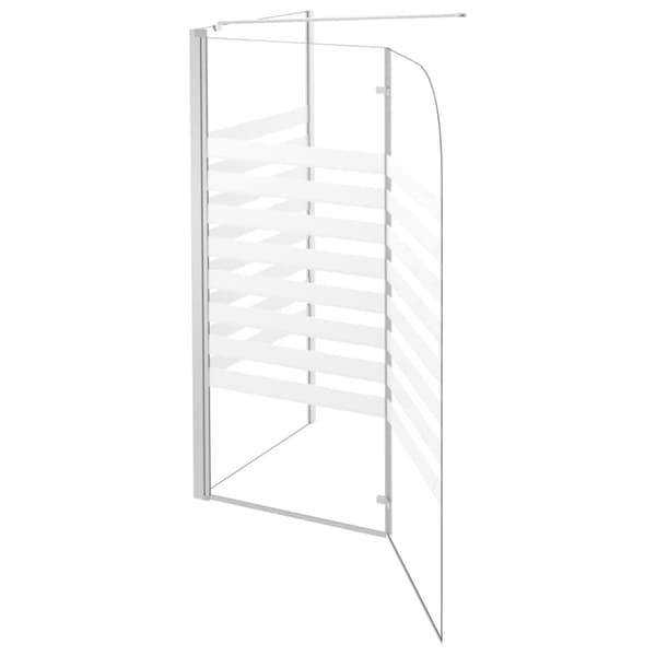 vidaXL brusevæg 120x68x130 cm hærdet glas stribet -  Brusedøre & -kabiner
