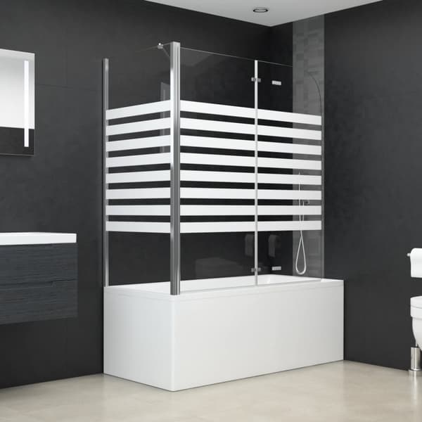 vidaXL brusevæg 120x68x130 cm hærdet glas stribet -  Brusedøre & -kabiner