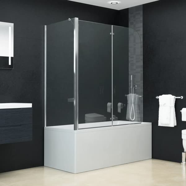 vidaXL foldbar brusevæg 120x68x130 cm sikkerhedsglas -  Brusedøre & -kabiner