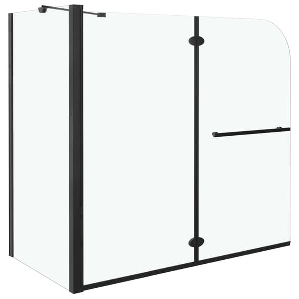 vidaXL Taittuva suihkukaappi ESG 120x68x130 cm musta -  Suihkuovet & -kulmat