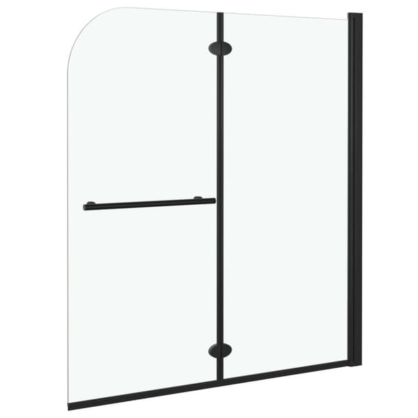 vidaXL foldbar brusekabine 2 paneler ESG 120x140 cm sort -  Brusedøre & -kabiner