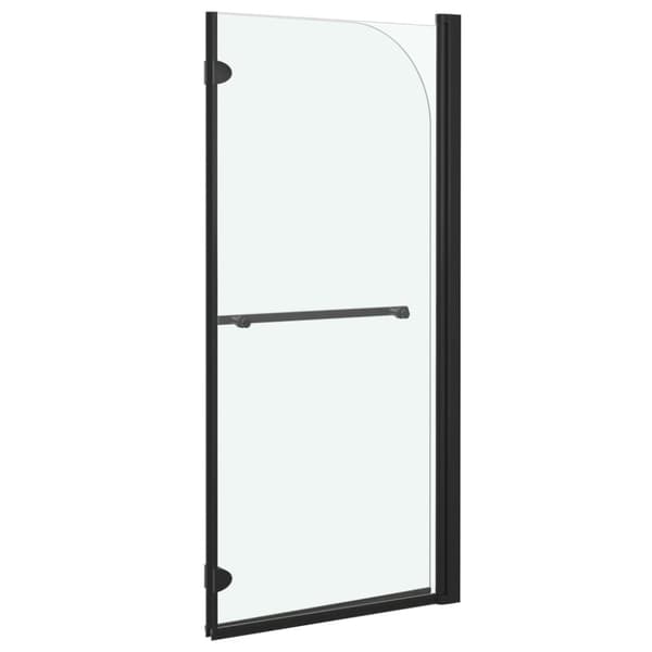 vidaXL foldbar brusekabine 2 paneler ESG 120x140 cm sort -  Brusedøre & -kabiner