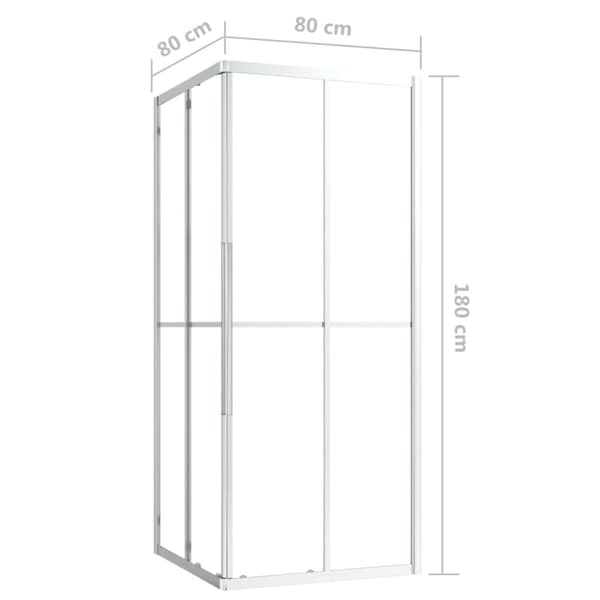 vidaXL brusekabine 80x80x180 cm sikkerhedsglas -  Brusedøre & -kabiner