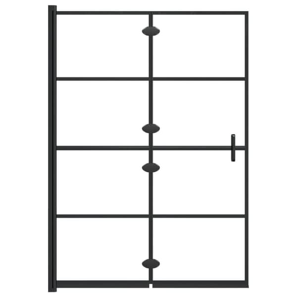vidaXL foldbar bruseafskærmning 100x140 cm sikkerhedsglas sort -  Brusedøre & -kabiner