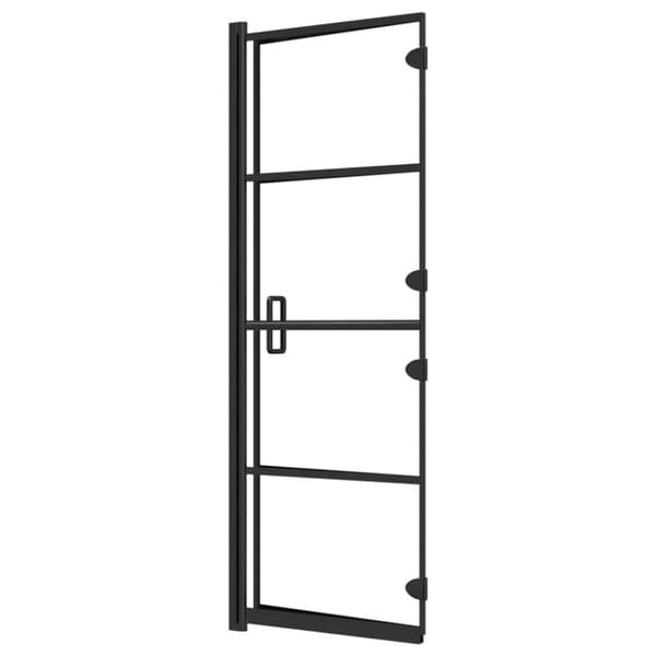 vidaXL foldbar bruseafskærmning 100x140 cm sikkerhedsglas sort -  Brusedøre & -kabiner