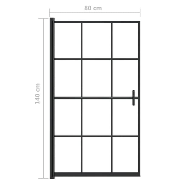 vidaXL Suihkuseinä ESG 80x140 cm musta - Suihkuovet & -kulmat