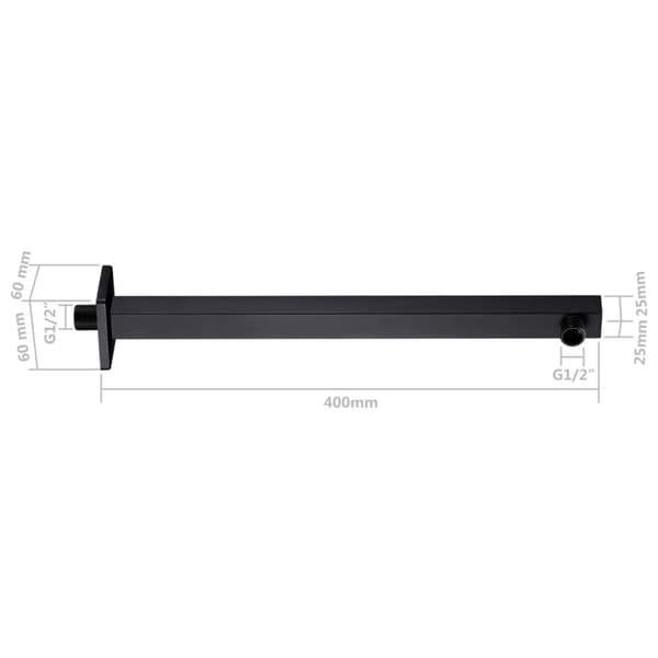 vidaXL støttestang til bruser 40 cm firkantet rustfrit stål 201 sort -  Brusedøre & -kabiner