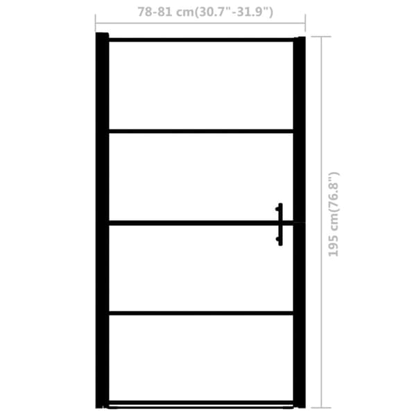Brusedør 81 x 195 cm hærdet glas sort - Brusedør - Brusedøre - Home & Living
