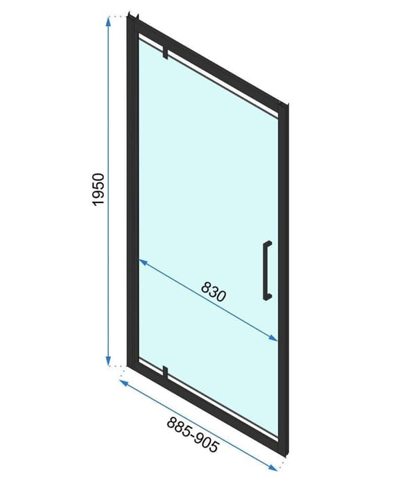 Väggmonterad duschkabin RAPID SWING BORSTAT GULD 90x80