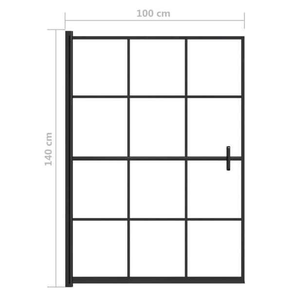 bruseafskærmning 100x140 cm sikkerhedsglas sort