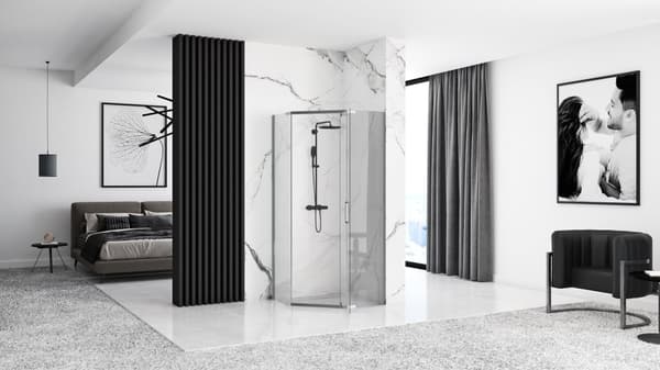 AXIN CHROM KABIN 90x90 + DIAMOND VIT TRÅG