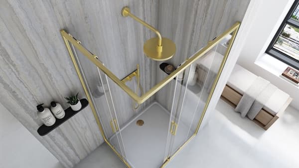 CITY BØRSTET GULD KABINE + SAVOY SORT BUND 80x100
