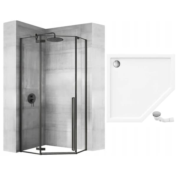 DIAMOND SVART KABIN + DIAMOND SVART TRÅG 90x90