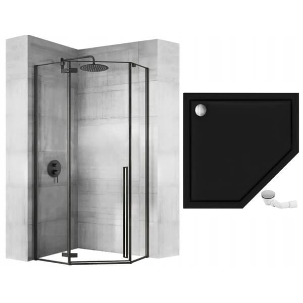 DIAMOND SVART KABIN + DIAMOND SVART TRÅG 90x90